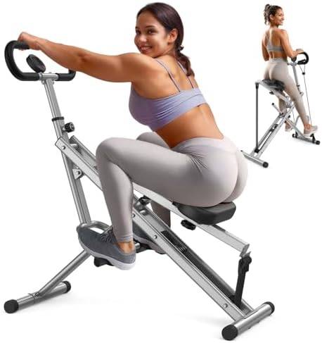 Sportsroyals Pink Squat Machine for Home,Rodeo Core Exercise Machine,330lbs Foldable,Adjustable 4 Resistance Bands,Ride & Rowing Machine for Botty Glutes Butt Thighs,Ab Back/Leg Press Hip Thrust…