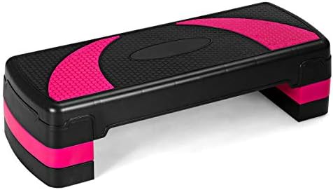 GOPLUS 31" Aerobic Exercise Stepper Deck, Adjustable Fitness Workout Step Platform Trainer with Risers, 4”6”8”Levels Height-Adjustable, for Home Gym and Office